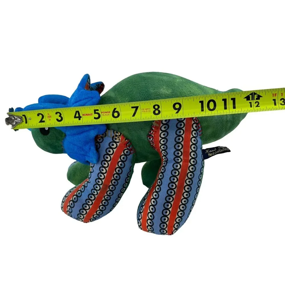 Handmade Hand Woven, Hand Dyed Two Dinosaurs Stuffed Animal Plush Toy Kids Room